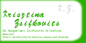 krisztina zsifkovits business card